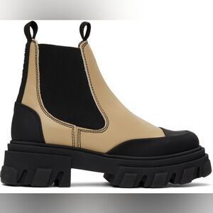 GANNI Beige Cleated Low Chelsea Boots